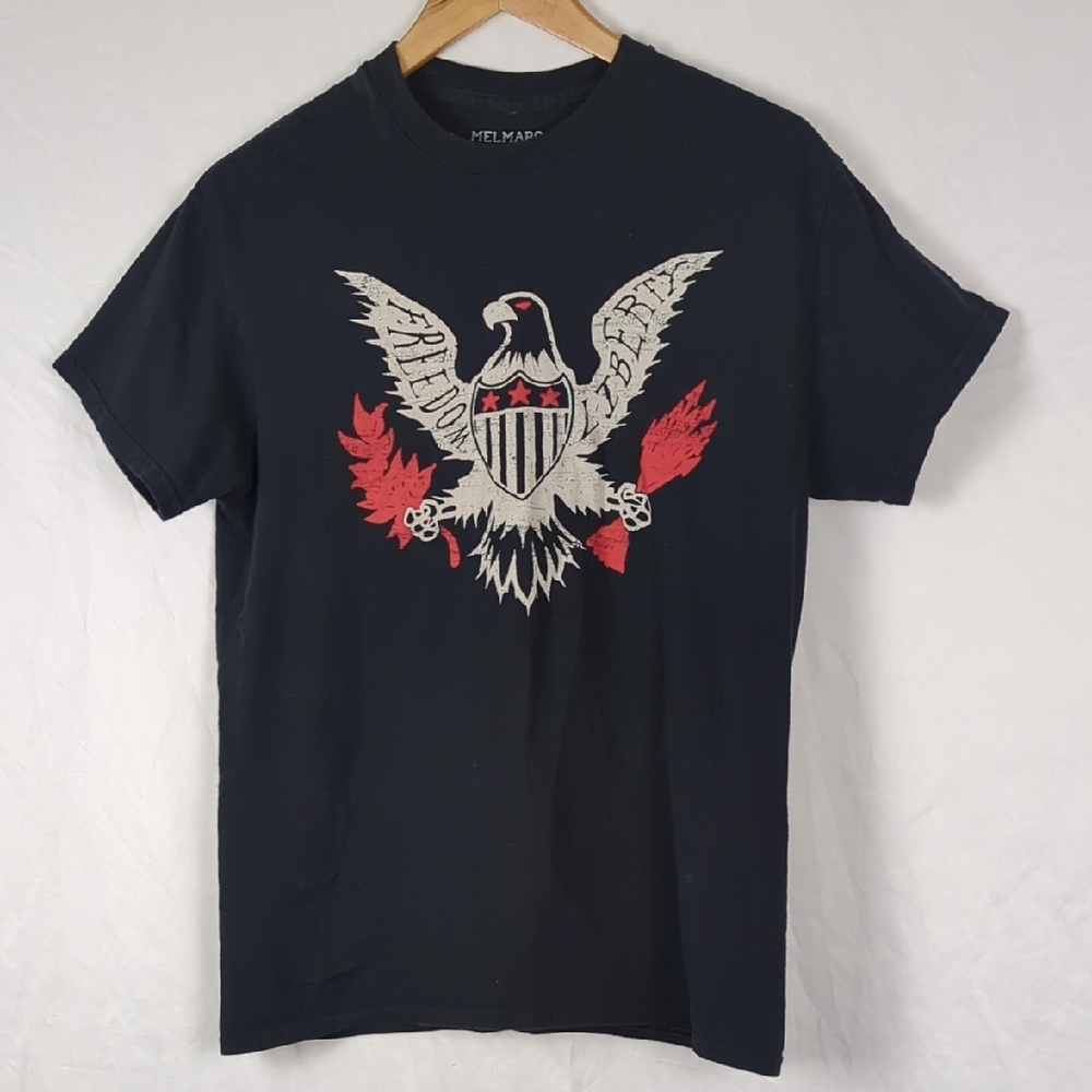 MELMARC Men's Black Red Eagle Arrows T-Shirt Freedom Liberty